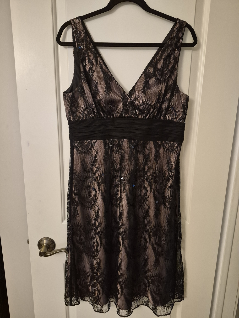 Black Lace & Bronze/Dusty Rose Dress
